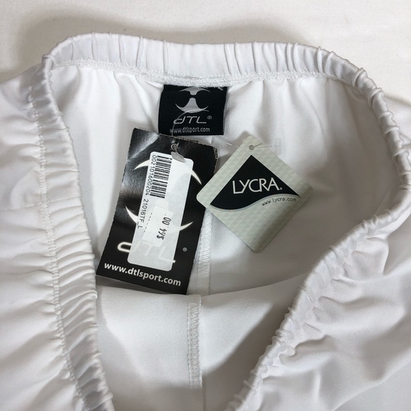 DTL Lycra Made In USA White Blue Blink Top and Skort Tennis Golf Set  L - Picture 15 of 16